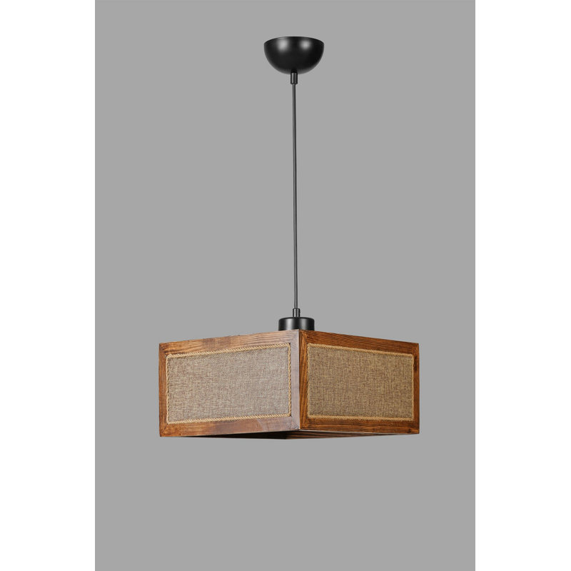 Chandle Chandelier, Walnut/Rattan/Black