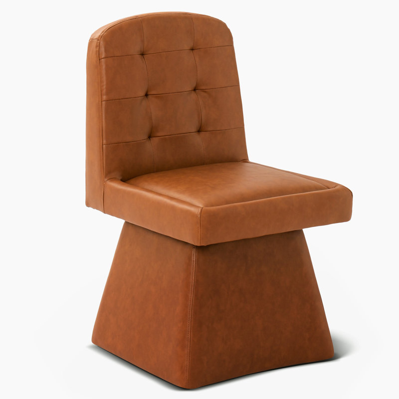 Modern 360°Swivel Upholstered Dining Chair, Brown