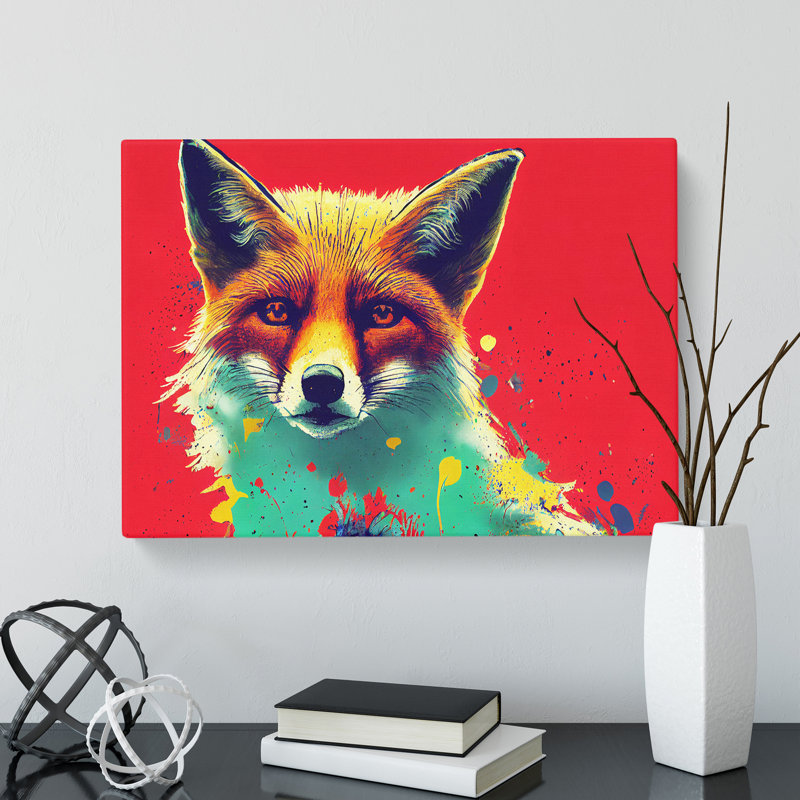 Painted Fox Vol.5 Abstract - Wrapped Canvas, 35cm H x 50cm W x 3cm D