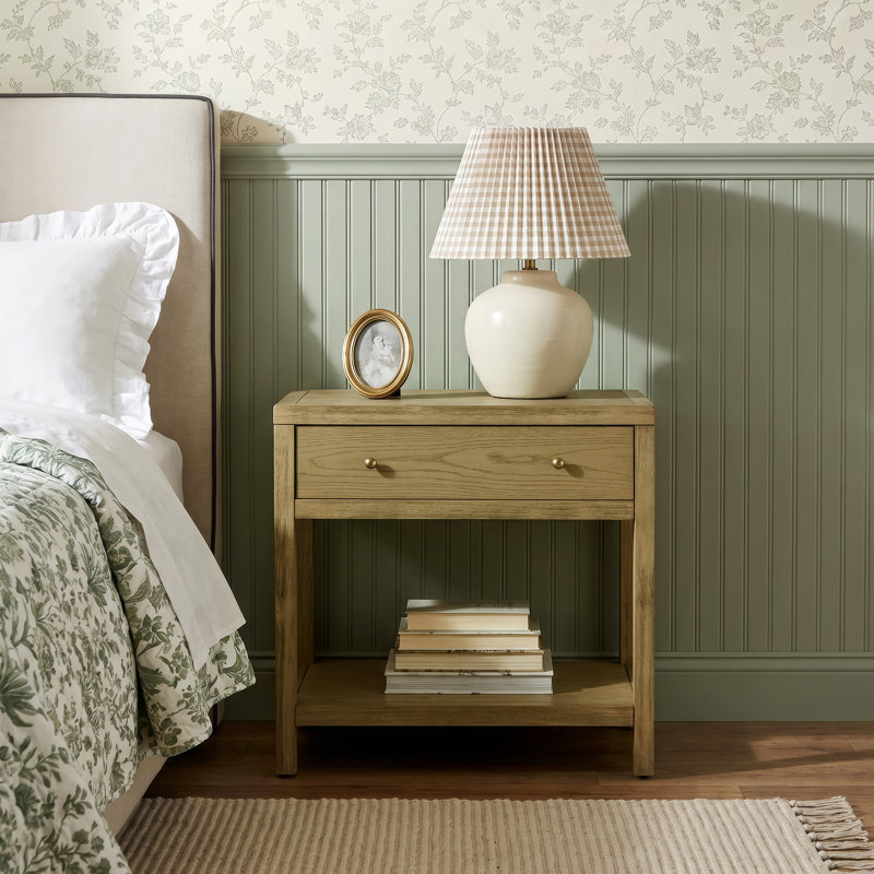 Celine 30" 1-Drawer Nightstand, Light Oak