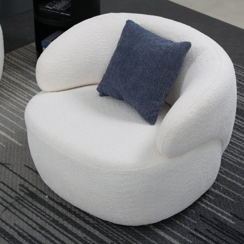 Fauteuil demi-tonneau de 35 po de largeur, Tissu beige