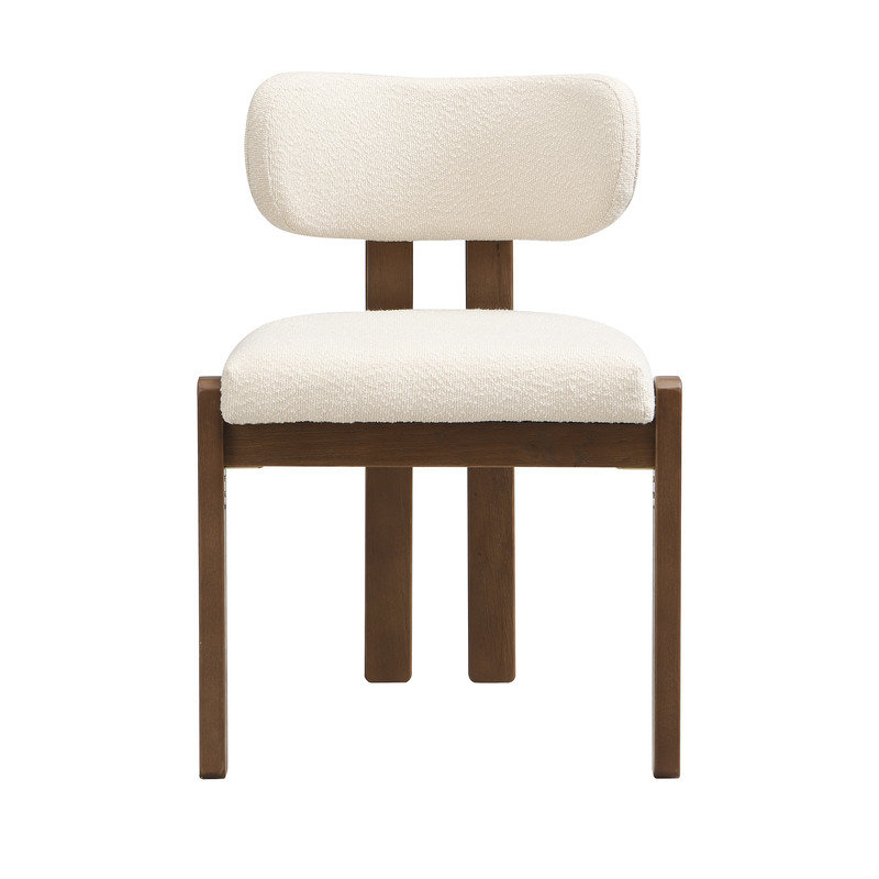 Tufted Upholstered Parsons Chair, Walnut, Walnut