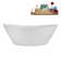 71" Streamline Soaking Glossy White Freestanding Tub and Tray With Internal Drain