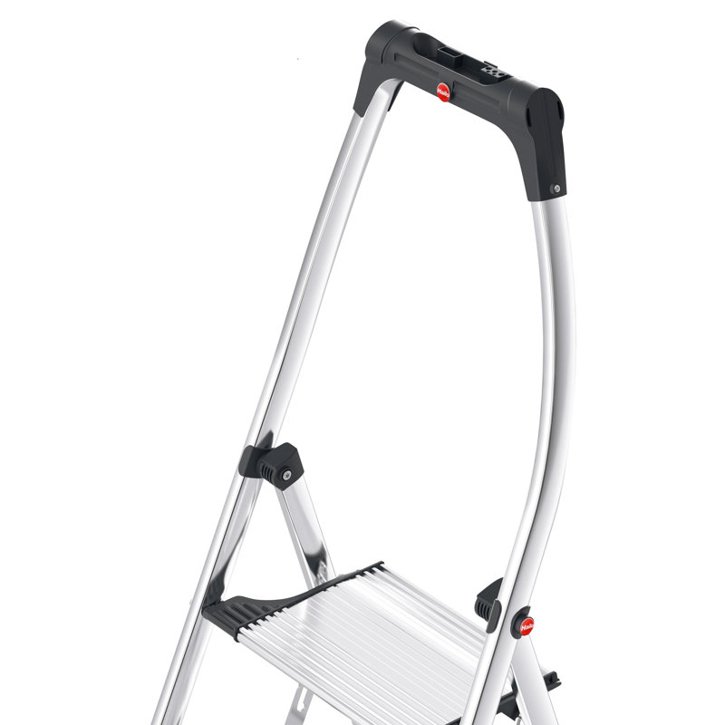 Hailo K95 LivingStep 3-Step Aluminum Folding Step Ladder with Soft Grip Base, 330 lb. Capacity