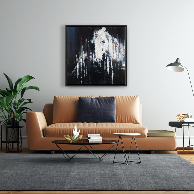 «Cheval abstrait sur fond noir»