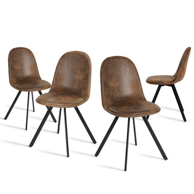 Ensemble de 4 chaises de salle à manger pivotantes avec dossier Khadiga