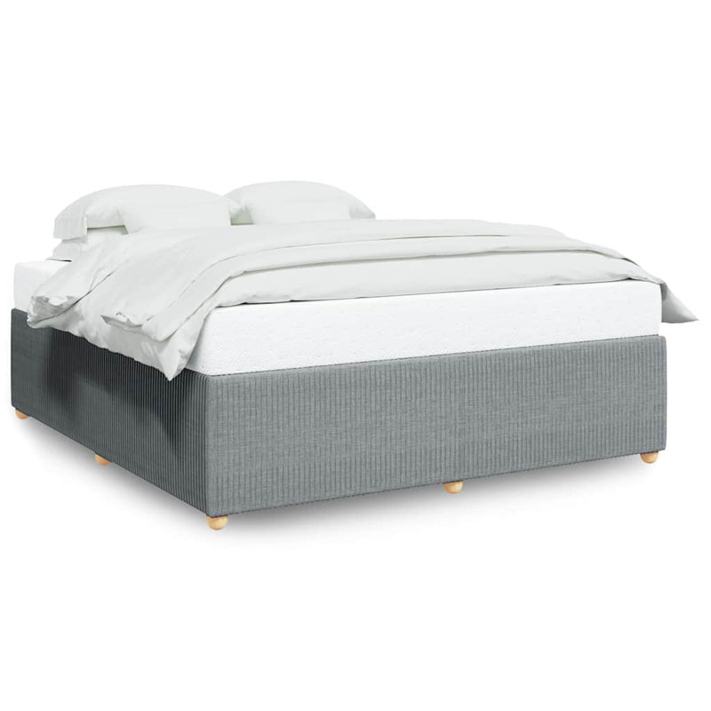 Latitude Run® Bed Frame Without Mattress  Fabric, Light Gray, Full