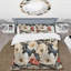 Ensemble de housse de couette à motif floral fusion blanc et or - blanc et doré-1725645254