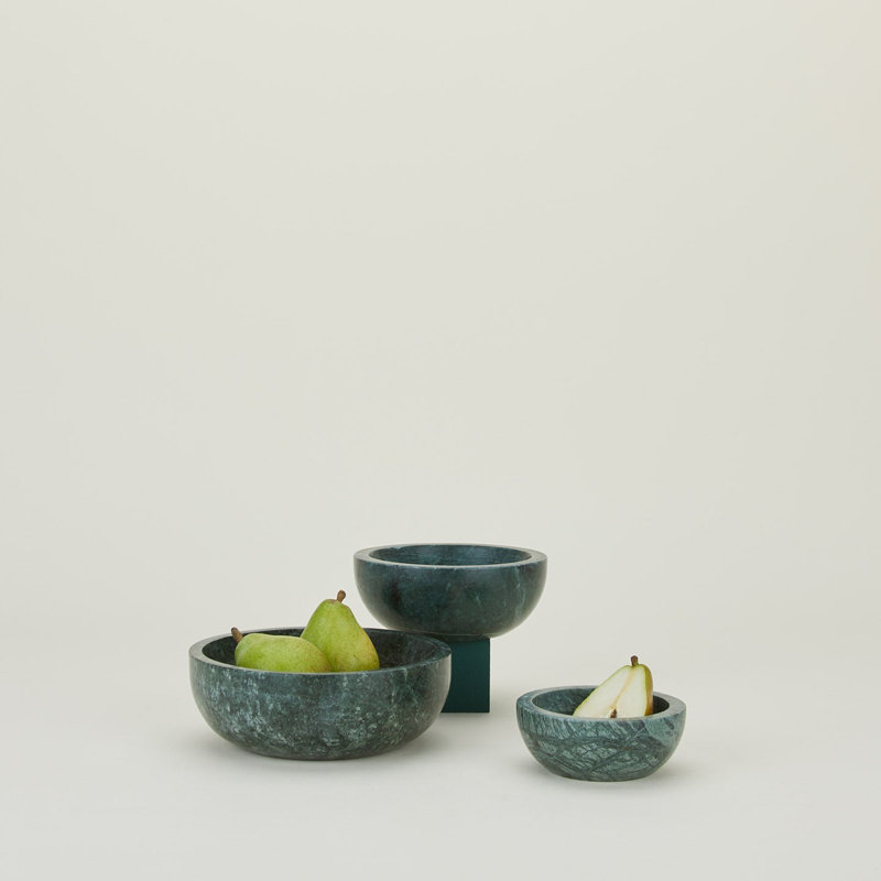 Simple Marble Decorative Bowl, 2" H x 5" W x 5" D, Green