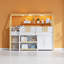 Lit superposé double classique au-dessus d'un lit double avec lit gigogne et escalier intégré pour un confort ultime et peu encombrant-1105942340