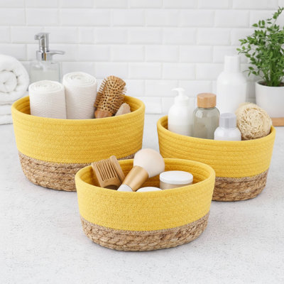 Panier à linge en coton 3 pièces Padang