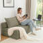 Lit simple pliable en velours côtelé, sièges mi-doux, design moderne pour bureau à domicile ou chambre d'amis, lit simple, sièges, petits espaces de style