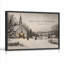 «White Church with Footprints in Snowy Winter Christmas», art mural sur toile-1843027373