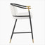 Tabouret de comptoir rembourré H 26 po avec structure en métal (ensemble de 2) - Beige-361833618