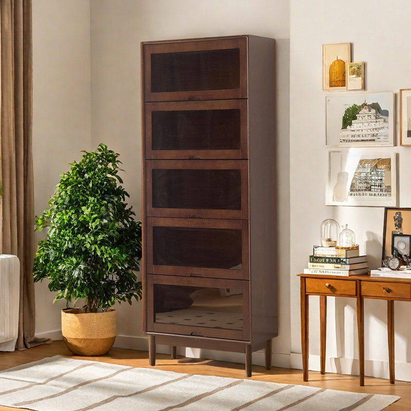 Lyncolle, (5 tablettes) H 73,23 po x l 23,62 po x P 13,78 po, Marron foncé