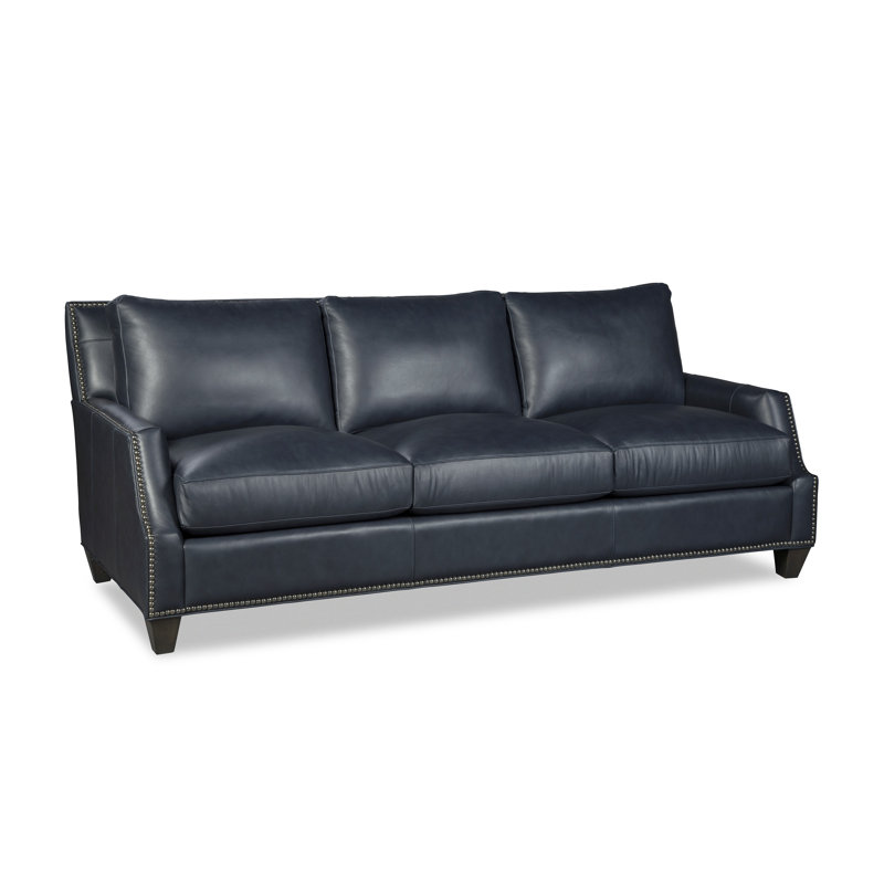 Linhurst 90" Genuine Leather Recessed Arm Sofa