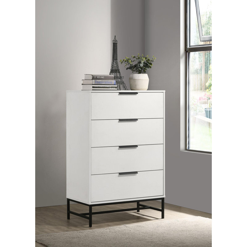 Sonora 4-Drawer Bedroom Chest White