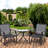 3 Piece Outdoor Glider Chair - . Gray 2 Patio Rocking Swing Chairs With Breathable Sling. Glass Tabletop For Spaces. Suitable Backyard, Garden And Porch. Steel Frame Backyard Table Chairs, Gray,