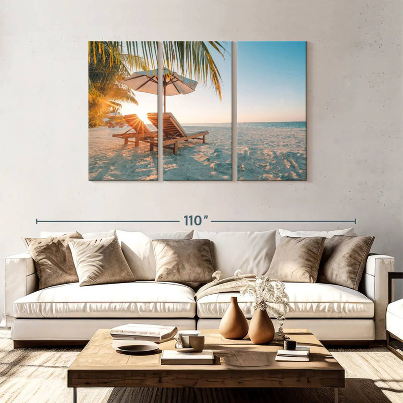 Plage de sable Gillard aux Maldives, H 48 po x l 74 po