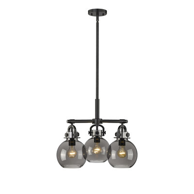 Luminaire suspendu sur tige 3 lumières Lantz