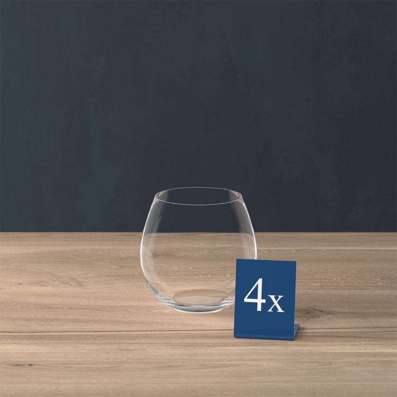 Entrée Set/4 4" Crystal Stemless Wine Glasses