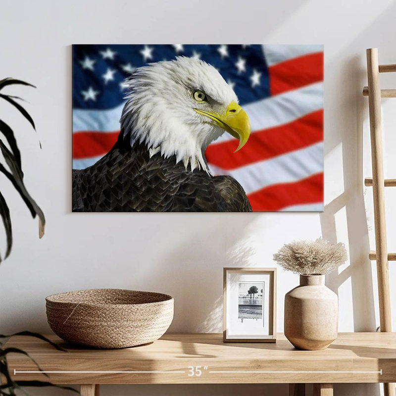Brampt Patriotic Alaskan Bald Eagle, 16" H x 24" W