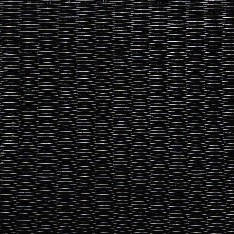 Table basse carrée en rotin noir tissé, Noir