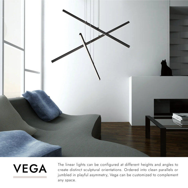 Vega 3 - Light LED Pendant, Brushed Nickel