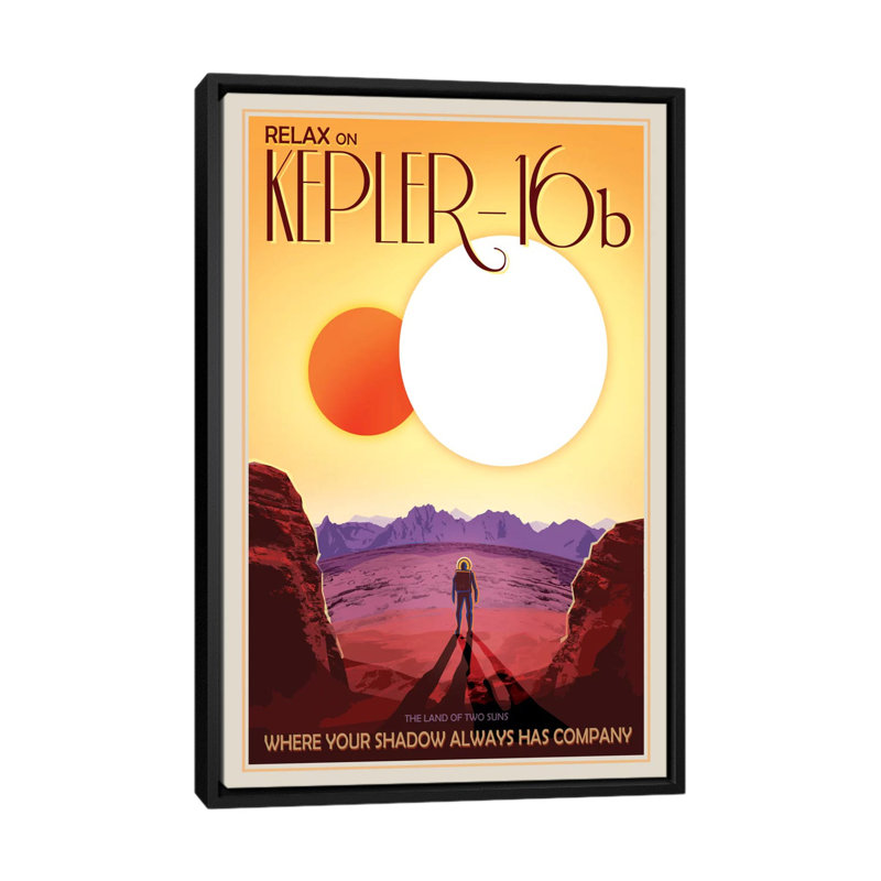 Kepler-16B by NASA - Print on Canvas, Black Framed, 66.04 cm H x 45.72 cm W