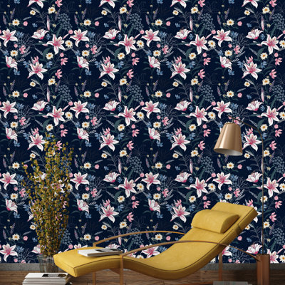 Accalia Peel & Stick Floral Roll
