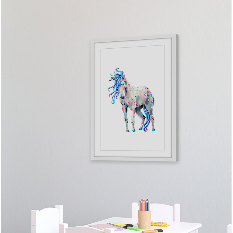 «White Unicorn», reproduction encadrée, H 12 po x l 8 po