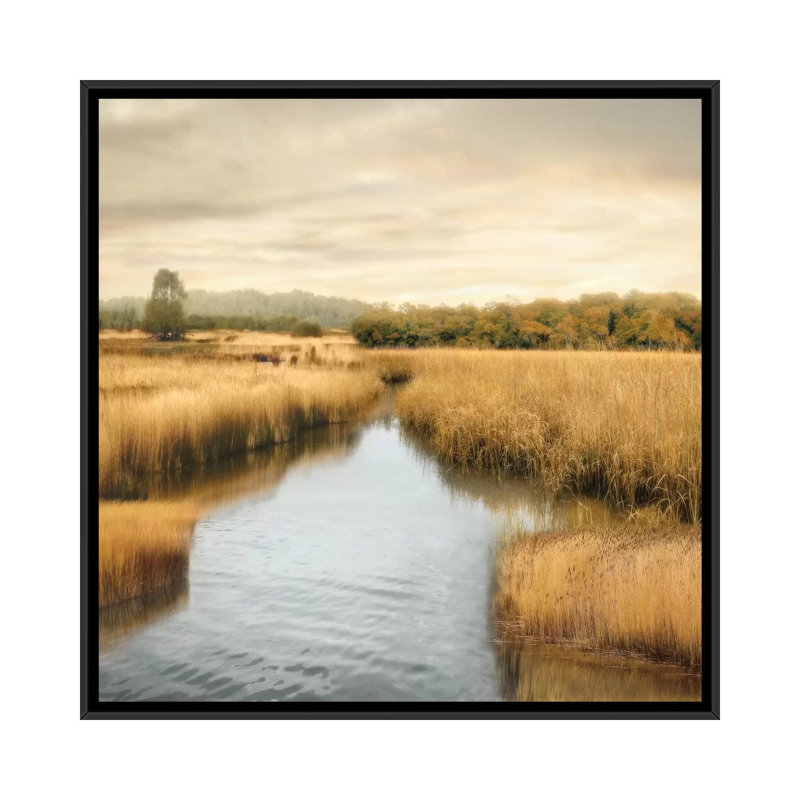 «Morning Calm I», reproduction de photo sur toile, H 18 po x l 18 po x P 1,5 po, Toile avec cadre noir, Pas de tapis