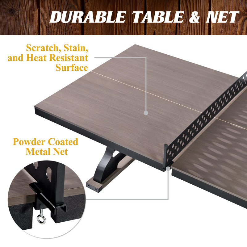 Barrington Coventry Indoor Table Tennis Table, 7-ft 2-in-1 Dining Table with Metal Net