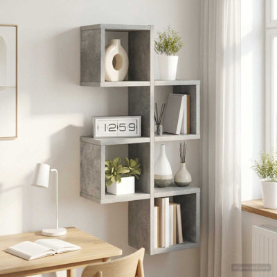 Wall Shelf with Shelf Wall-mounted with Storage Engineered Wood Indoor