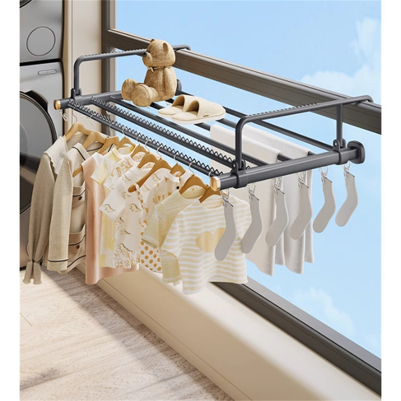 Multi-Functional Balcony Rack, 7.48" H x 32.28" W x 16.22" D