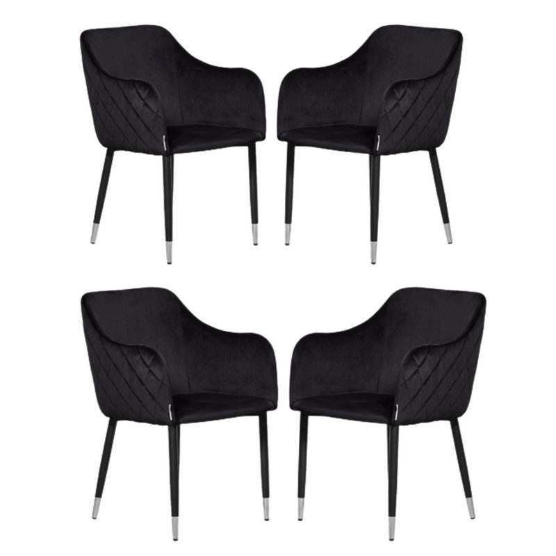 Holdenville Upholstered Dining Chair, Black, Black/Silver