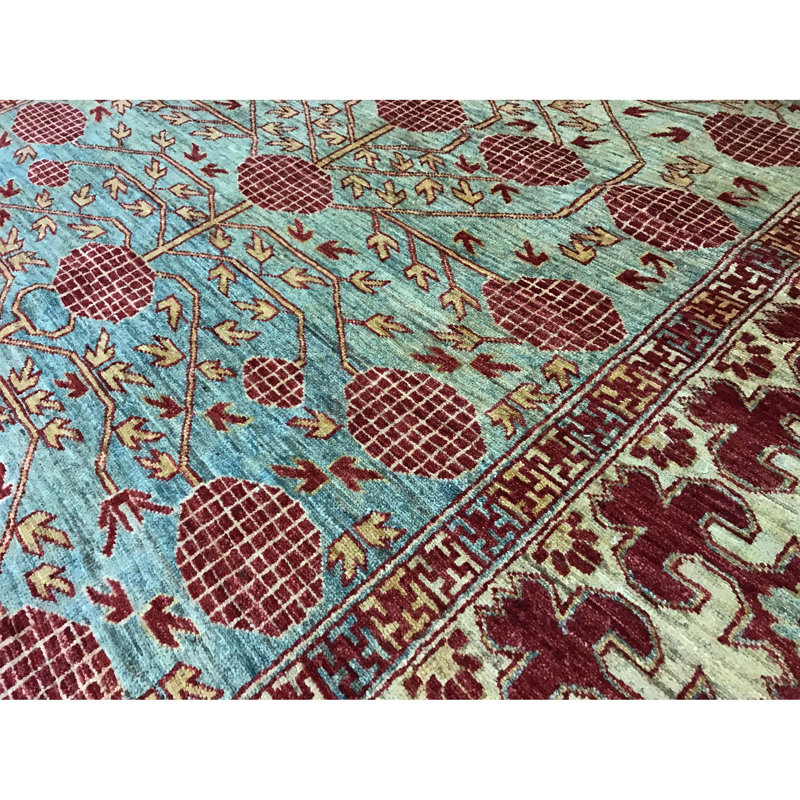 Kotanabad Wool Oriental Area Rug in Blue/Red/Beige