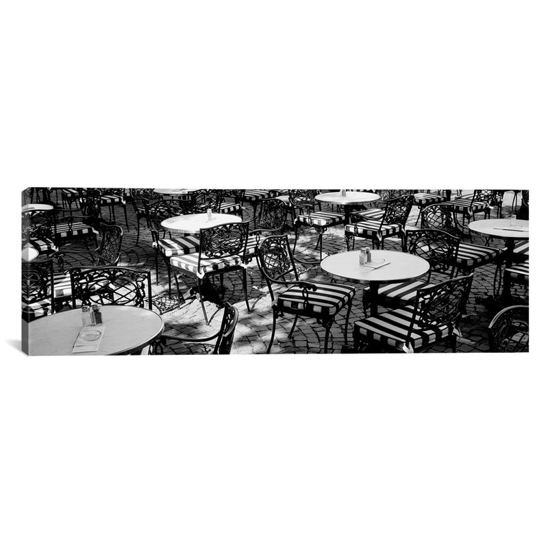 «Panoramic Street Cafe», Francfort, Allemagne, reproduction de photo sur toile tendue, H 12 po x l 36 po x P 1,5 po