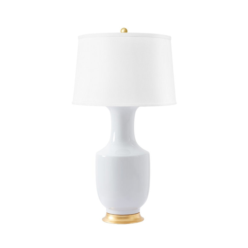 Thalia Table Lamp, Gold/White Smoke