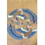 Tapis unique brun, chameau et bleu de 8 pi 5 po x 9 pi 10 po Peking