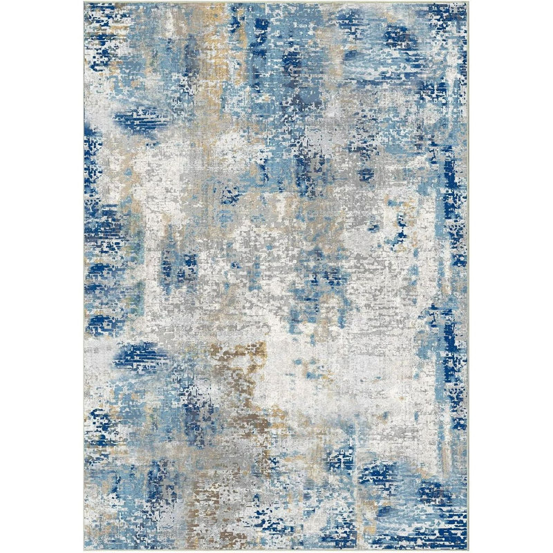 Tapis moderne antidérapant et lavable Fillender, Rectangulaire 2 pi x 3 pi