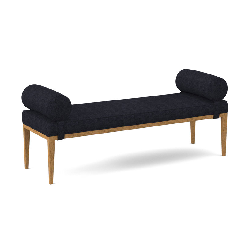 Brooklyn Upholstered Bench, Amber, Venice Navy 100% Polyester