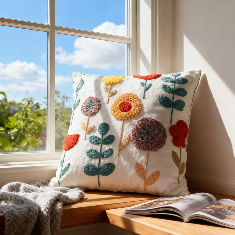 Housse de coussin floral 1 pièce Sunny Bloom