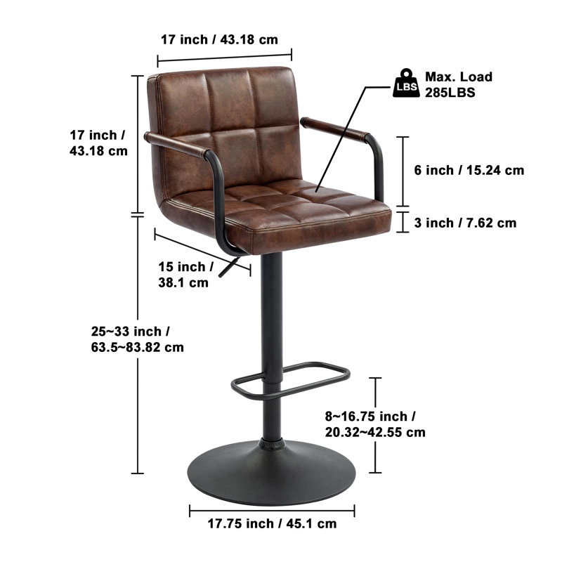 Tabouret pivotant à hauteur réglable Carveth
