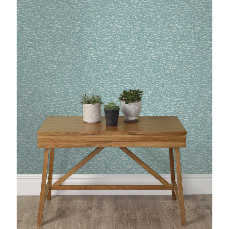 Rouleau de papier peint L 33 pi x l 20,5 po Shuster, Bleu