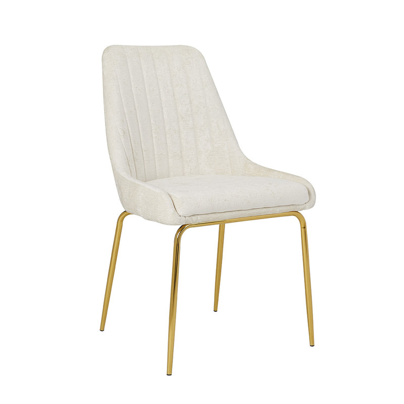 Chaise d'appoint rembourrée Postway, Blanc, Doré