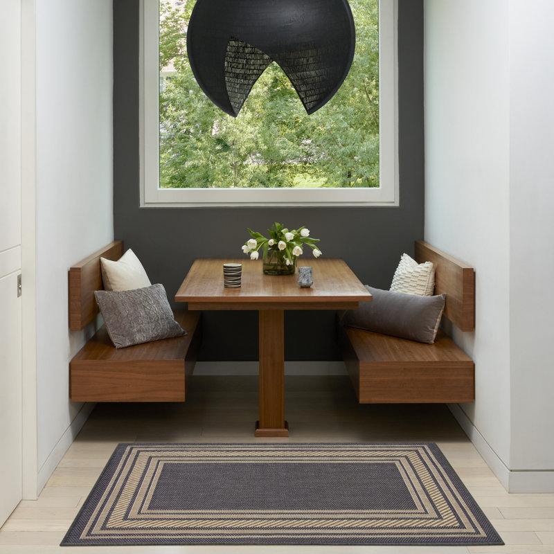 Horizon Indoor/Outdoor Modern Rug, Rectangle 3' x 5', Charcoal