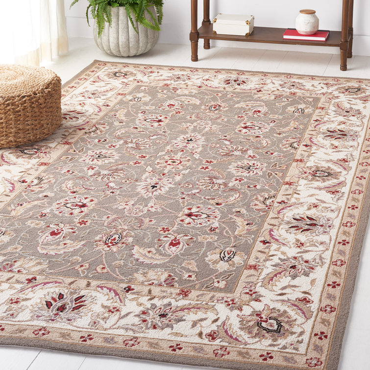 Hollander Hand Hooked Wool Taupe/Ivory Rug