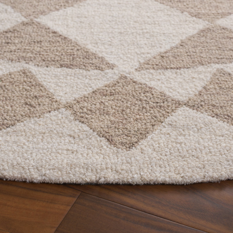 Claude Hand Tufted Geometric Indoor Rug, Round 6'