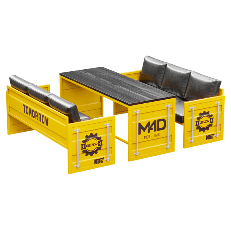 Ensemble de salle à manger de style industriel avec table rectangulaire et chaises L 70,9 po x l 27,6 po